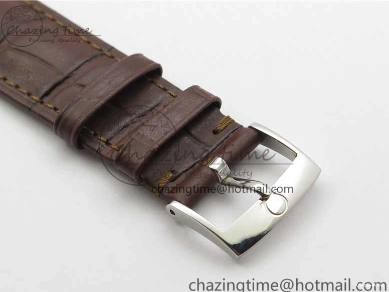 0110 Affordable De Ville Prestige Real PR SS ZF 1:1  Best Edition White Dial YG Markers Brown Leather Strap MIYOTA 7899